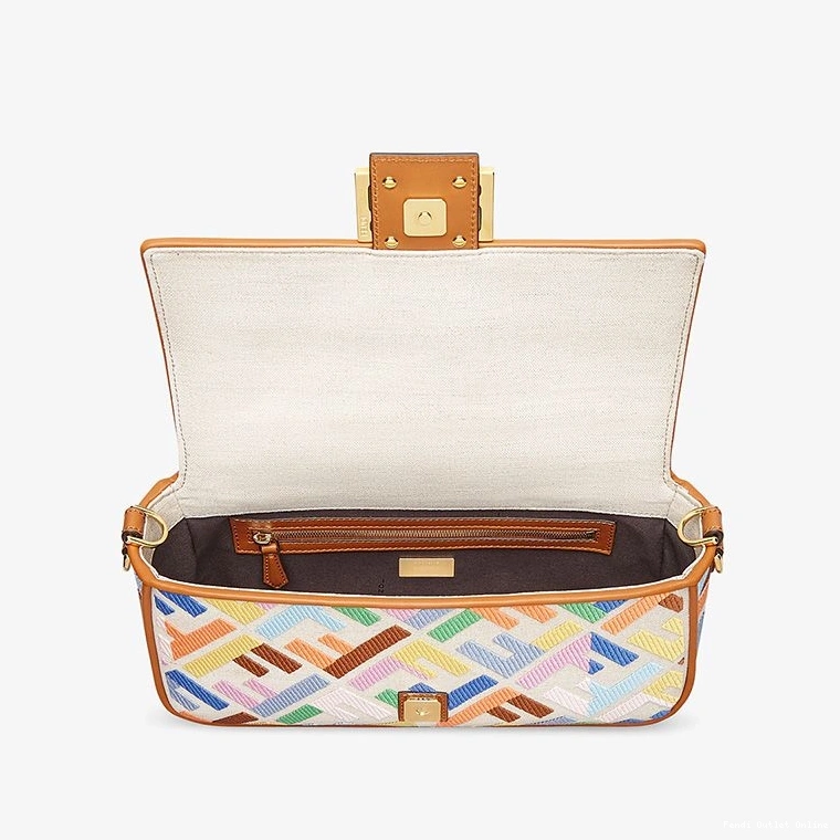 Cheap Fendi Baguette Motif Multicolor Bag Medium In FF Canvas 0718